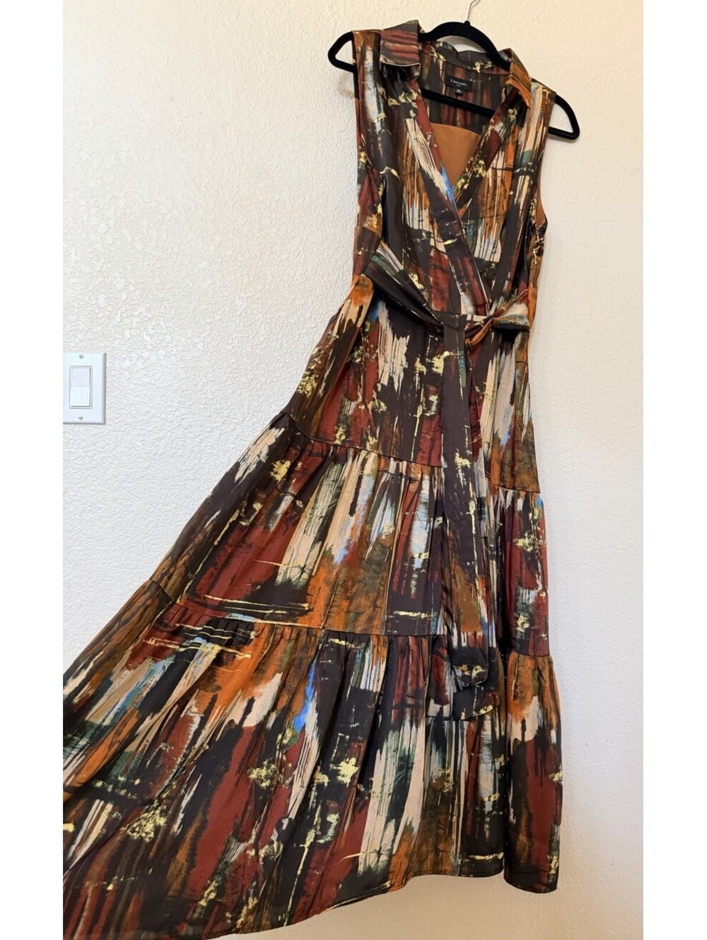 New Tahari Sleeveless Tie Waist Maxi Shirtdress Size 12 $398 - Picture 4 of 9